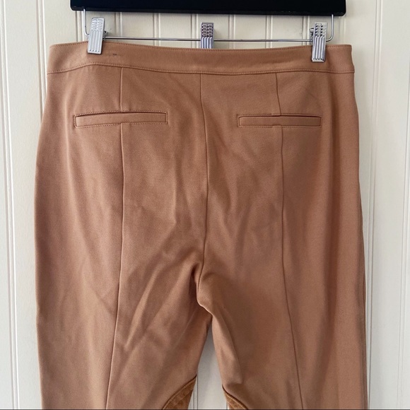 Talbots Tan Skinny Ankle Pants With Faux Suede Patch Size 8 - Picture 3 of 8